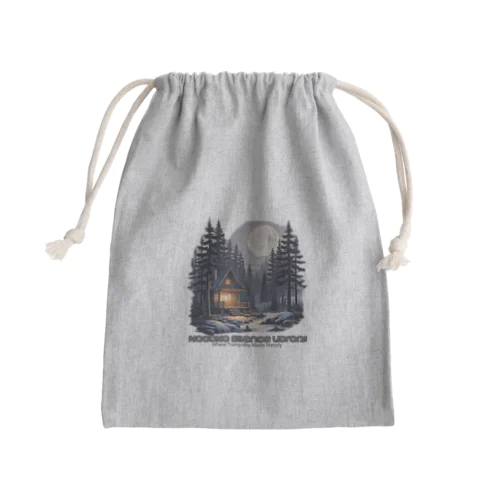 Snow Cottage Mini Drawstring Bag