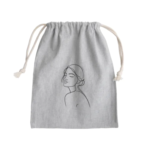 一筆書き風アート7 Mini Drawstring Bag