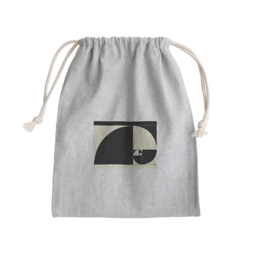 モノクロ風黄金比率 Mini Drawstring Bag