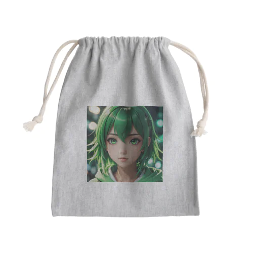 可愛らしいアニメキャラクターが描かれた美少女イラスト Mini Drawstring Bag