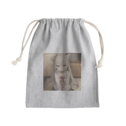 獣耳少女a Mini Drawstring Bag