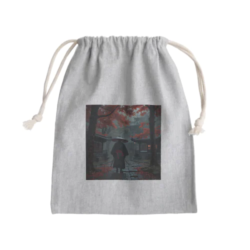 雨の中の侍 Mini Drawstring Bag