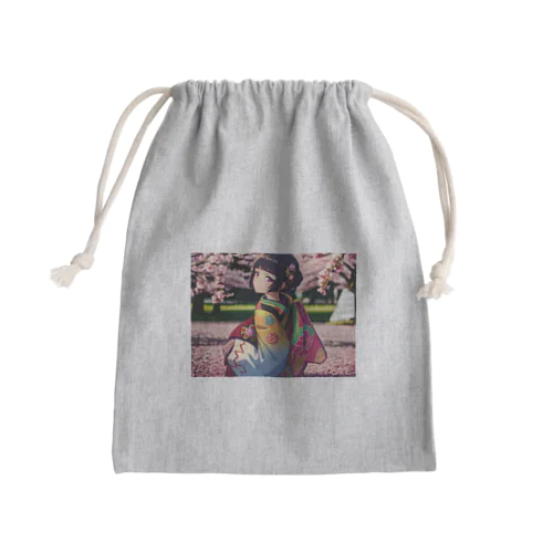 Sakura girl Mini Drawstring Bag