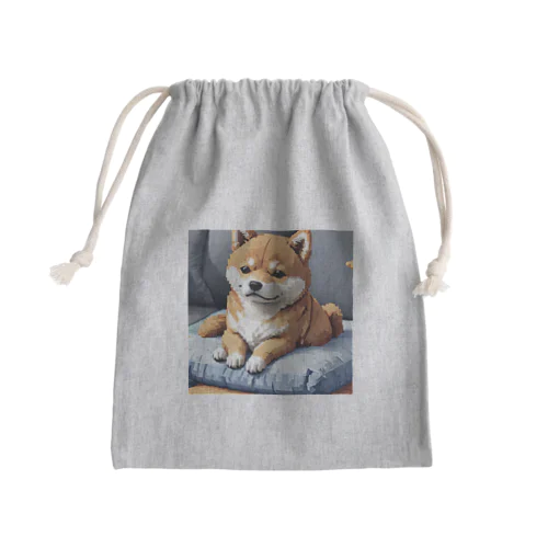 クッションの上でくつろぐ柴犬 Mini Drawstring Bag