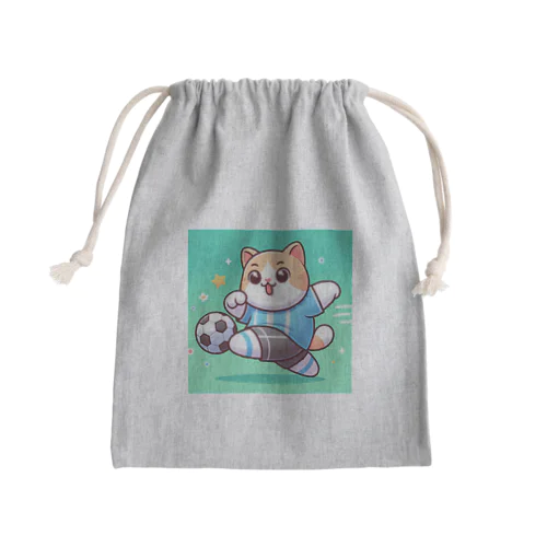 シュートをする猫 Mini Drawstring Bag