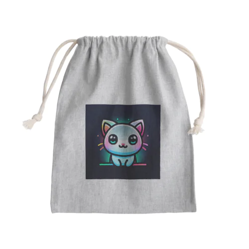 ネオン系の可愛い猫 Mini Drawstring Bag