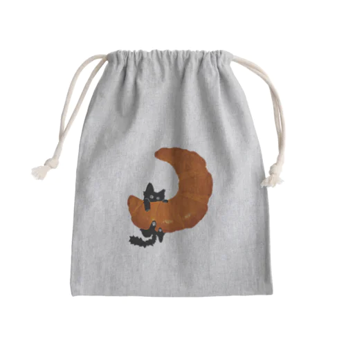 クロワッサンと猫（あぶなーい！） Mini Drawstring Bag
