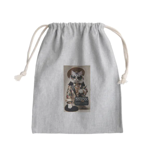 オシャレ猫しゃん Mini Drawstring Bag