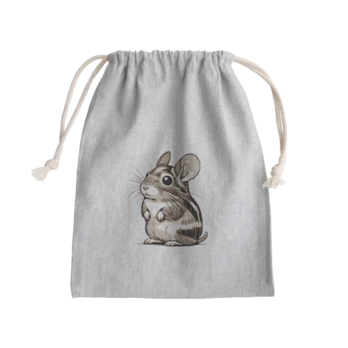 変わった模様のパイドデグーちゃん Mini Drawstring Bag