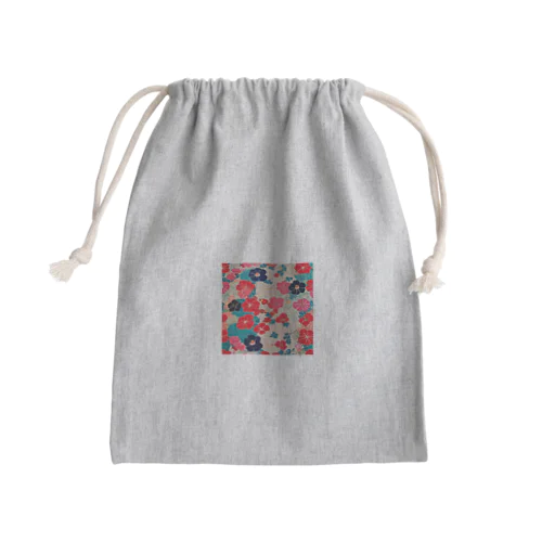 レトロ着物柄　かわいい Mini Drawstring Bag