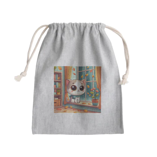 猫 Mini Drawstring Bag