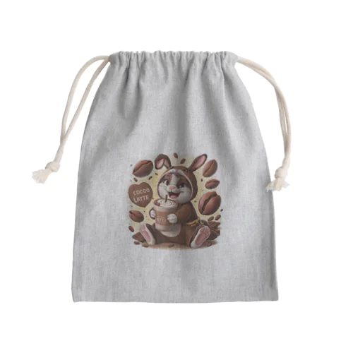 ココア好きうさちゃん Mini Drawstring Bag