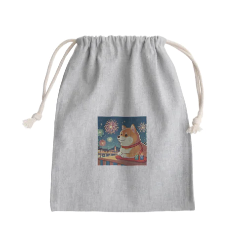 花火と犬 Mini Drawstring Bag