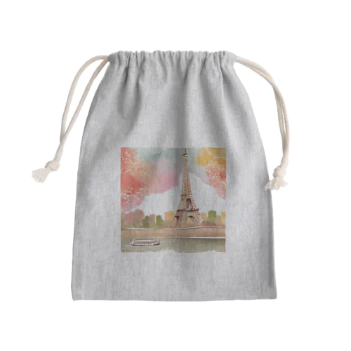 paris spring Mini Drawstring Bag