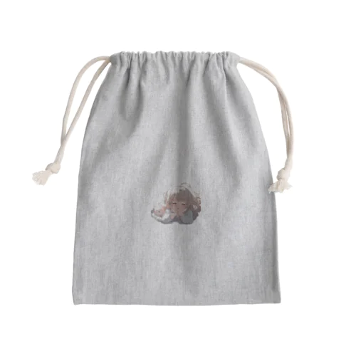 眠れない夜の可愛い少女 Mini Drawstring Bag