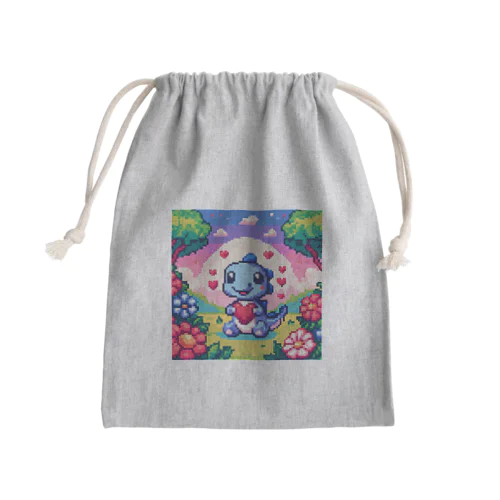 ピクセルアート 恐竜の子ども Mini Drawstring Bag