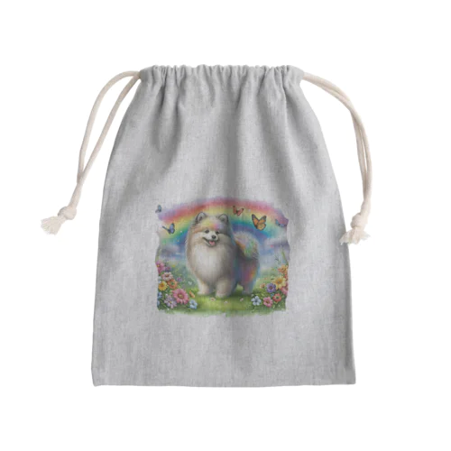 虹色の犬 Mini Drawstring Bag