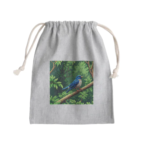 青い鳥 Mini Drawstring Bag