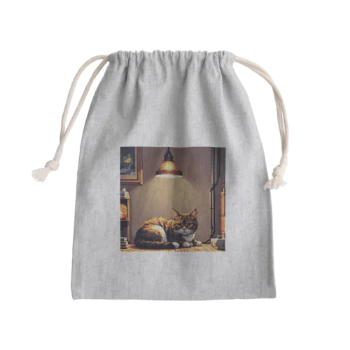 ライトに照らされた猫 Mini Drawstring Bag