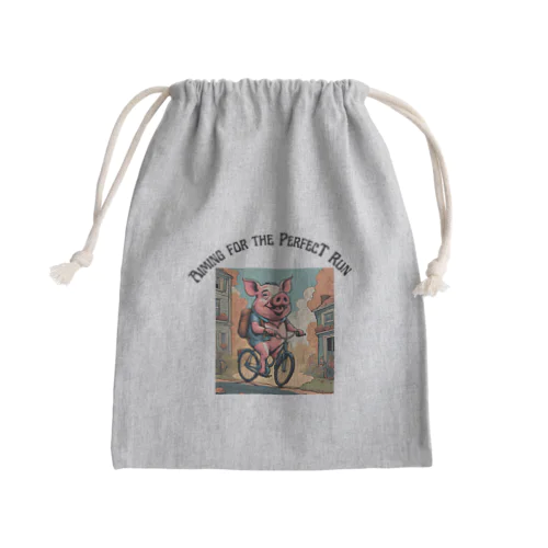 豚と自転車 Mini Drawstring Bag