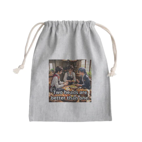 一人より二人のほうが良い知恵を出せる。 Mini Drawstring Bag