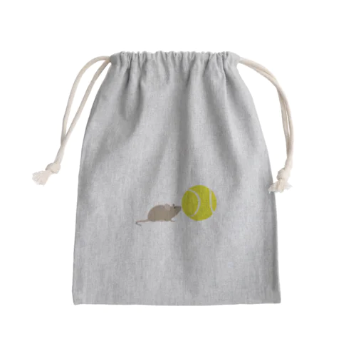 ネズミとテニスボール Mini Drawstring Bag