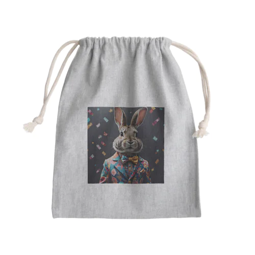 スーツウサギ Mini Drawstring Bag