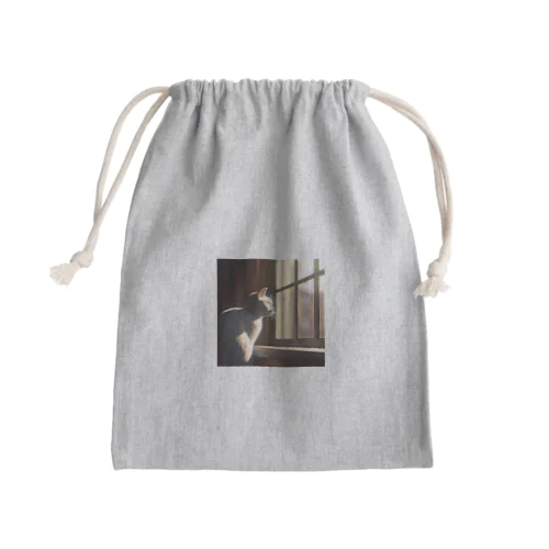 外を見ている猫 Mini Drawstring Bag