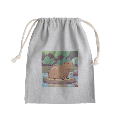 癒しのアニメ調カピパラ Mini Drawstring Bag