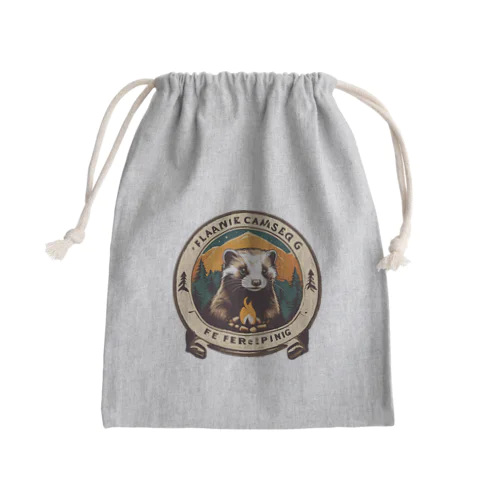 キャンプで焚き火してみたフェレット Mini Drawstring Bag