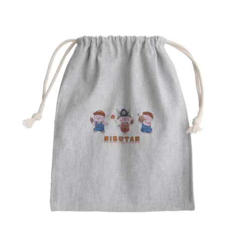 さんびきのにぶたん Mini Drawstring Bag