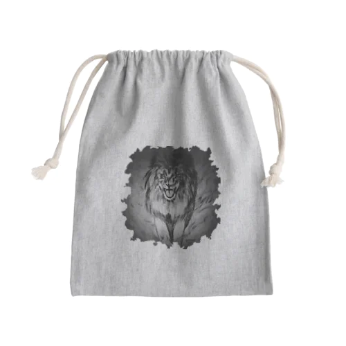 ライオン　アートアニマル　モノクロ Mini Drawstring Bag