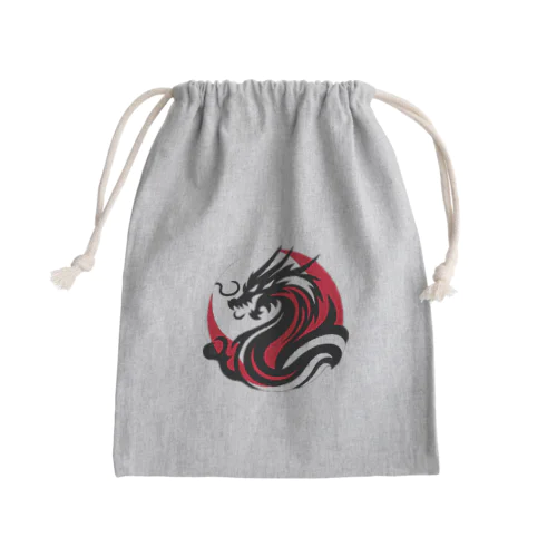 龍　黒赤 Mini Drawstring Bag