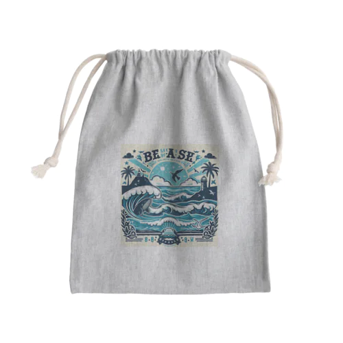 青い海 Mini Drawstring Bag