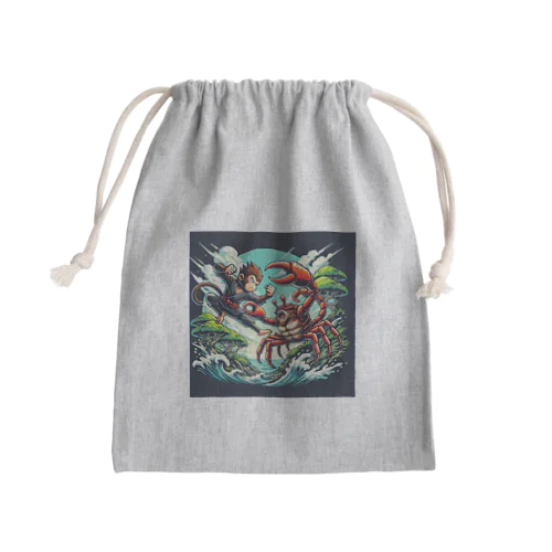 猿蟹合戦 Mini Drawstring Bag