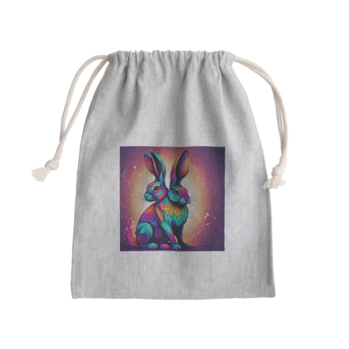 カラフルうさぎ Mini Drawstring Bag