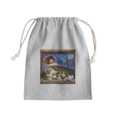 猫とアヒルの子の愛 Mini Drawstring Bag