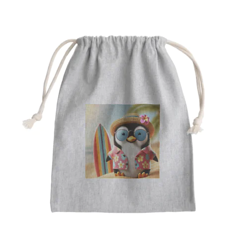 南国のペンギンさん Mini Drawstring Bag