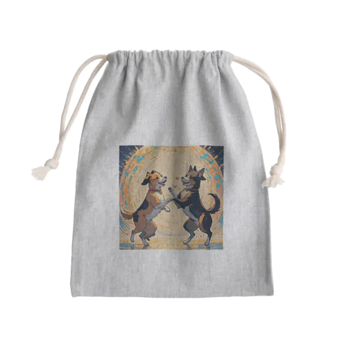 踊る犬たち Mini Drawstring Bag