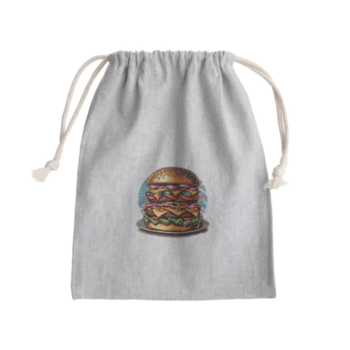 あなたを満足させるバーガーを!（濃色用） Mini Drawstring Bag