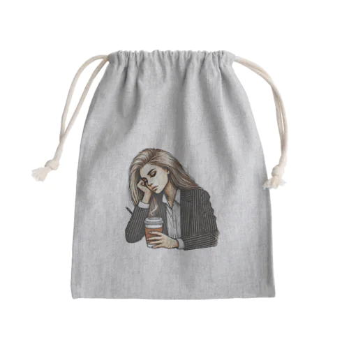 Daydreaming Desk Diva Mini Drawstring Bag