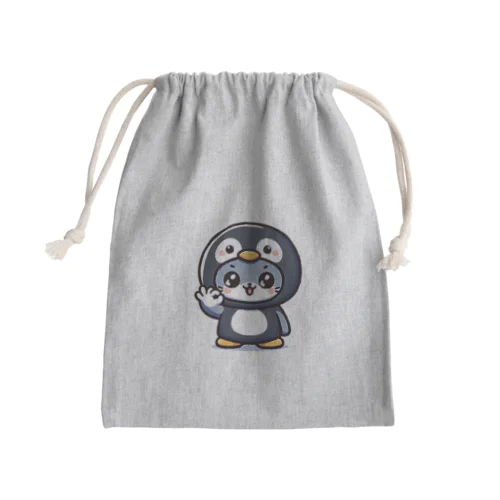 OKサイン着ぐるみネコ Mini Drawstring Bag