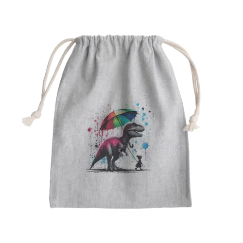 恐竜と少女　Ⅲ Mini Drawstring Bag