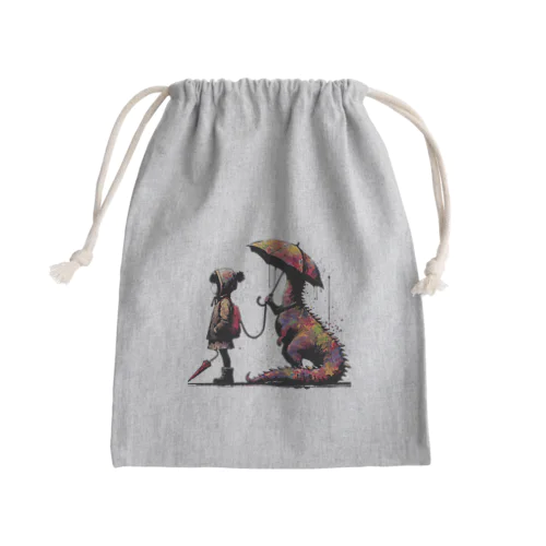 恐竜と少女　Ⅳ Mini Drawstring Bag