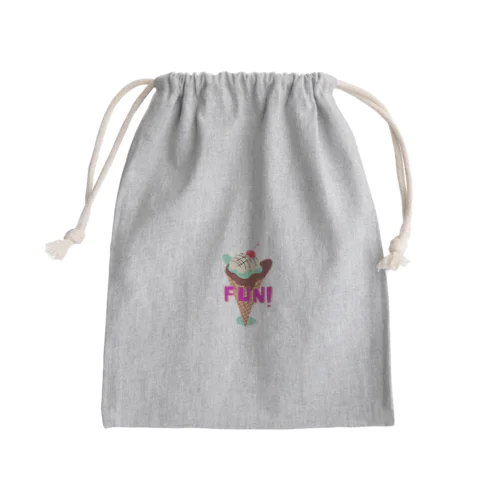 fun！チョコミントアイス Mini Drawstring Bag