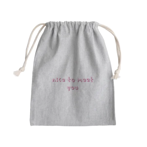 nice to meet you Mini Drawstring Bag