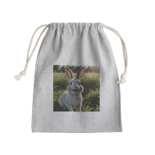 ほほえむウサギ Mini Drawstring Bag
