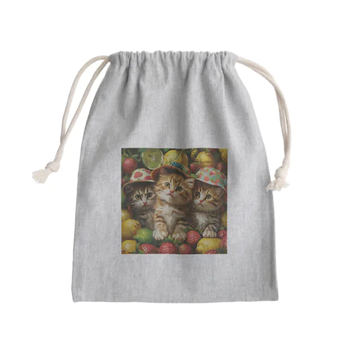 子猫のフルーツの楽園　なでしこ1478 Mini Drawstring Bag