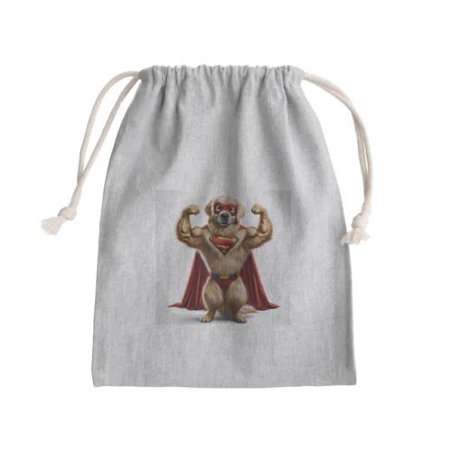 無敵のヒーロー犬 Mini Drawstring Bag