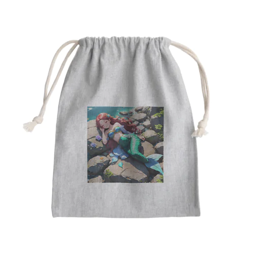 人魚姫のお昼寝 Mini Drawstring Bag